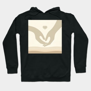 Embrace of Unity: A Minimalist Love Gesture Hoodie